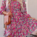  Mikaela Smocked V Neck Puffy Sleeve Floral Dress