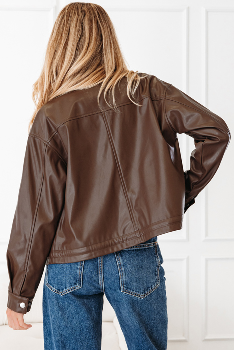 Mila Drawstring Hem Leather Jacket