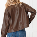 Mila Drawstring Hem Leather Jacket