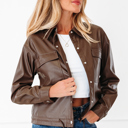  Mila Drawstring Hem Leather Jacket