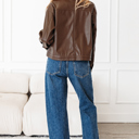  Mila Drawstring Hem Leather Jacket