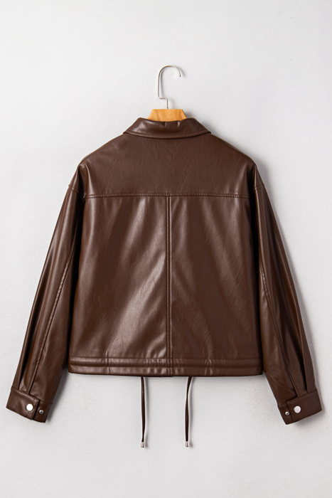 Mila Drawstring Hem Leather Jacket