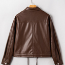 Mila Drawstring Hem Leather Jacket