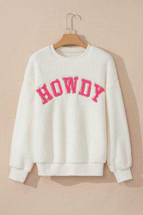 Mila Sherpa Howdy Patched Pullover