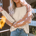  Mila Western Print Patch Long Sleeve Top