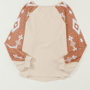  Mila Western Print Patch Long Sleeve Top