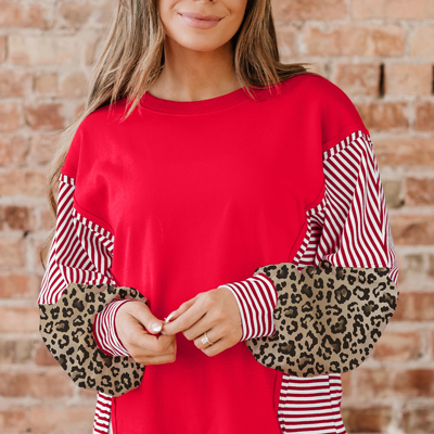 Milan Patchwork Sleeve Colorblock Sweatshirt