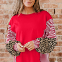 Racing Red Medium Milan Patchwork Sleeve Colorblock Sweatshirt