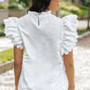  Milan Scalloped Ruffle Sleeve Top