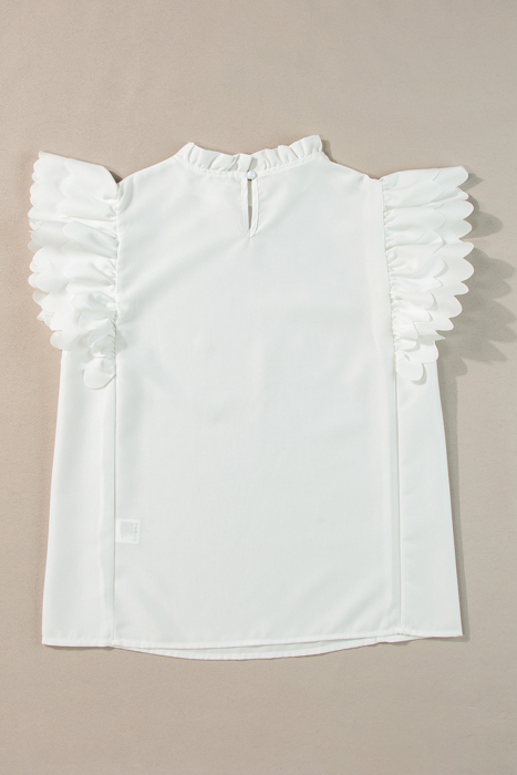Milan Scalloped Ruffle Sleeve Top
