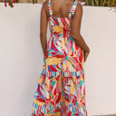  Milan Striped Trim Maxi Sundress