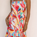  Milan Striped Trim Maxi Sundress