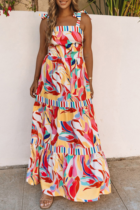 Milan Striped Trim Maxi Sundress