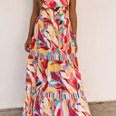  Milan Striped Trim Maxi Sundress