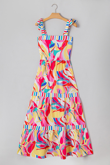 Milan Striped Trim Maxi Sundress