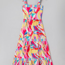  Milan Striped Trim Maxi Sundress