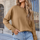  Milatrix Shoulder Pullover Solid Sweater