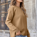  Milatrix Shoulder Pullover Solid Sweater