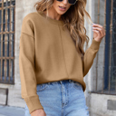  Milatrix Shoulder Pullover Solid Sweater