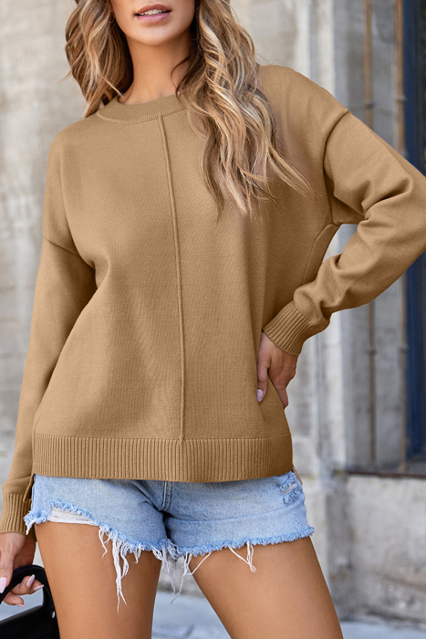 Milatrix Shoulder Pullover Solid Sweater