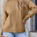  Milatrix Shoulder Pullover Solid Sweater