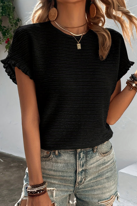 Miley Ruffled Short Sleeve Blouse