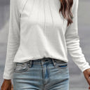 White Small Millie Seam Detail Raglan Long Sleeve Top