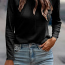 Black XL Millie Seam Detail Raglan Long Sleeve Top
