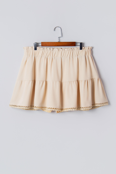 Millie Trim Boho Ruffled PLUS Shorts