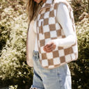  Mindi Checkered Sherpa Collared Jacket Vest