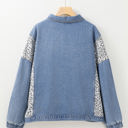  Miriam Plus Size Leopard Patchwork Denim Jacket
