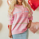  Miriam Stripes Baggy Henley Sweater