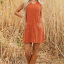  Molly Corduroy Western Embroidered Patched Pocket Mini Dress