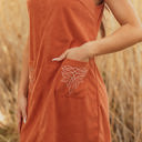  Molly Corduroy Western Embroidered Patched Pocket Mini Dress