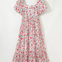  Molly Floral Square Neck Empire Waist Tiered Maxi Dress
