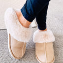 Khaki Size 8.5 Molly Plush Suede Winter Home Slippers
