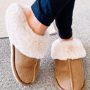Camel Size 8.5 Molly Plush Suede Winter Home Slippers