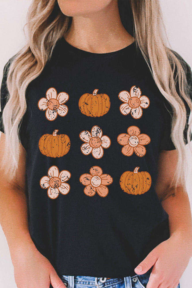 Molly Pumpkin Flower Graphic Top