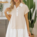  Monroe Collared Buttoned Short Sleeve Mini Dress