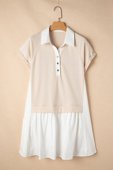 Monroe Collared Buttoned Short Sleeve Mini Dress