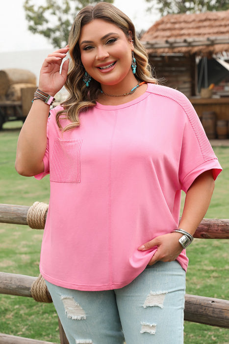 Morgan Plus Size Corded Pocketed Top