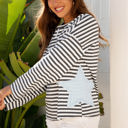  Morgan Stripe Starry Patch Casual Knit Top