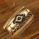  Multicolor Rhinestone Beaded Magnetic Buckle Bracelet