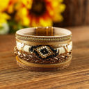  Multicolor Rhinestone Beaded Magnetic Buckle Bracelet