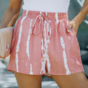 Pink Large Murphy Tie Dye Drawstring Casual Shorts