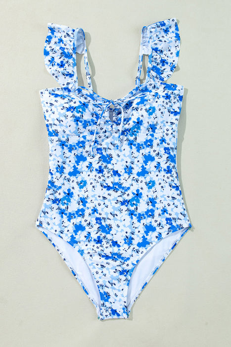 Mya Floral Ruffled Strap One Piece Swimsuit