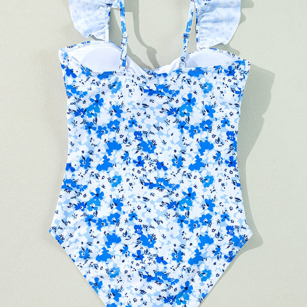 Mya Floral Ruffled Strap One Piece Swimsuit | Jane.com