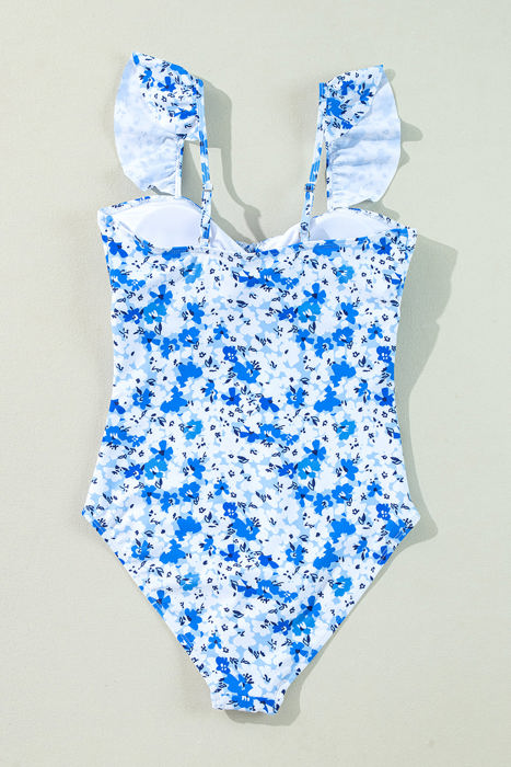 Mya Floral Ruffled Strap One Piece Swimsuit