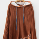  Mya Knit Drawstring Hooded Top