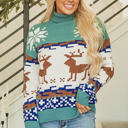  Myla Reindeer Snowflake Turtleneck Sweater